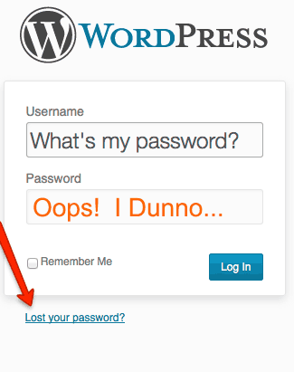 How do I reset my WordPress password?