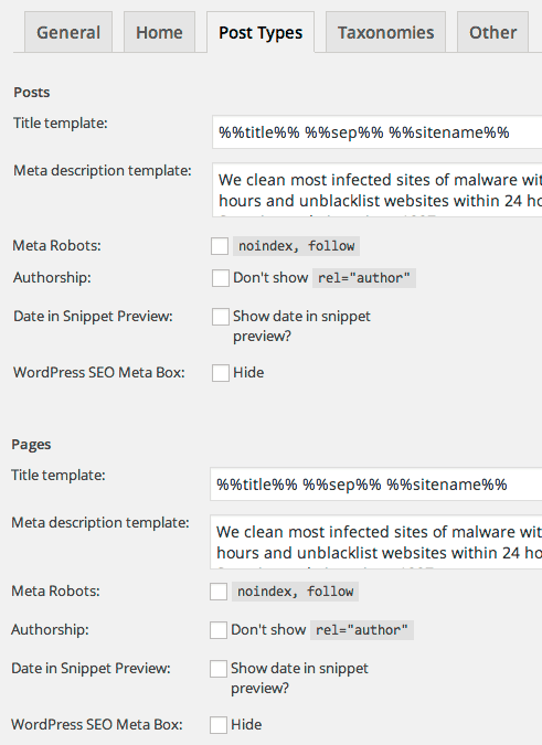 Yoast Post Types