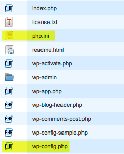 Sample php.ini file
